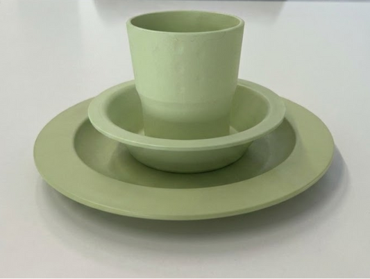 Coffret Repas Bébé Petite Tortue – 3 Pièces Vert | 100% Biosourcé Made in France
