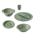 Coffret Vaisselle Bébé Tortue – 5 Pièces Vert | Biobib® Made in France