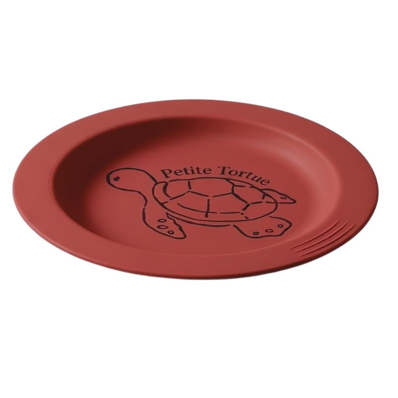 Assiette Bébé Tortue - Rouge