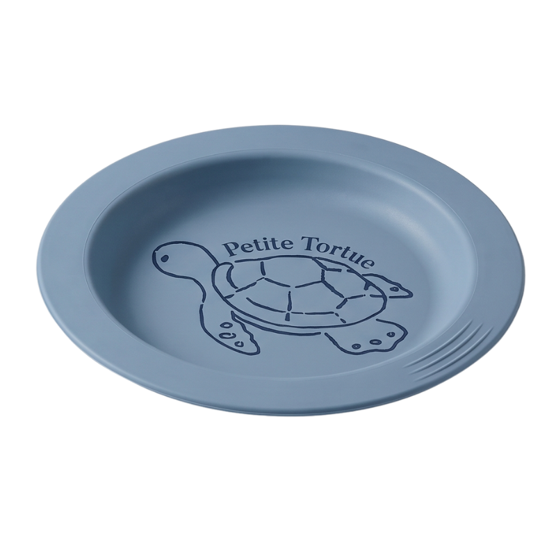 Assiette Bébé Tortue - Bleue