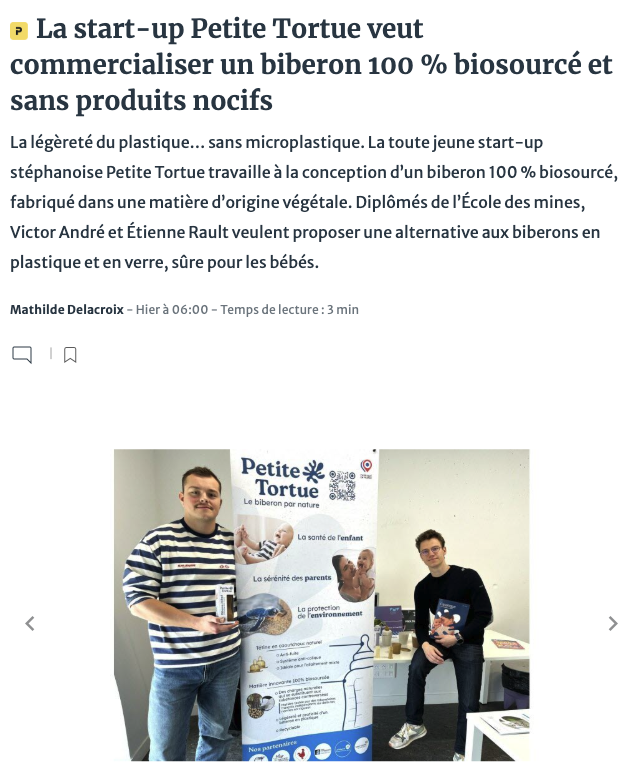 Petite Tortue dans le journal Le Progrès